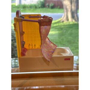 Fisher Price Loving Family Dollhouse Bathroom Bathtub Shower Curtain Vintage